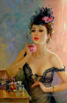 dame rosa diwan Ölbilder verkaufen - hübsche Dame KR 041 Impressionist